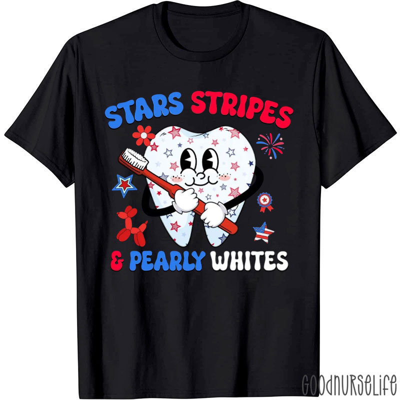 4th Of July America Stars Stripes & Pearly Whites Dentist Squad T-Shirt