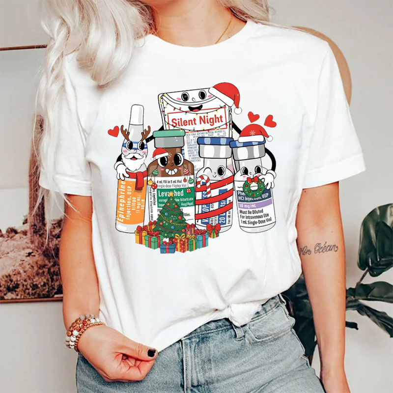 Silent Night Medical Christmas T-Shirt