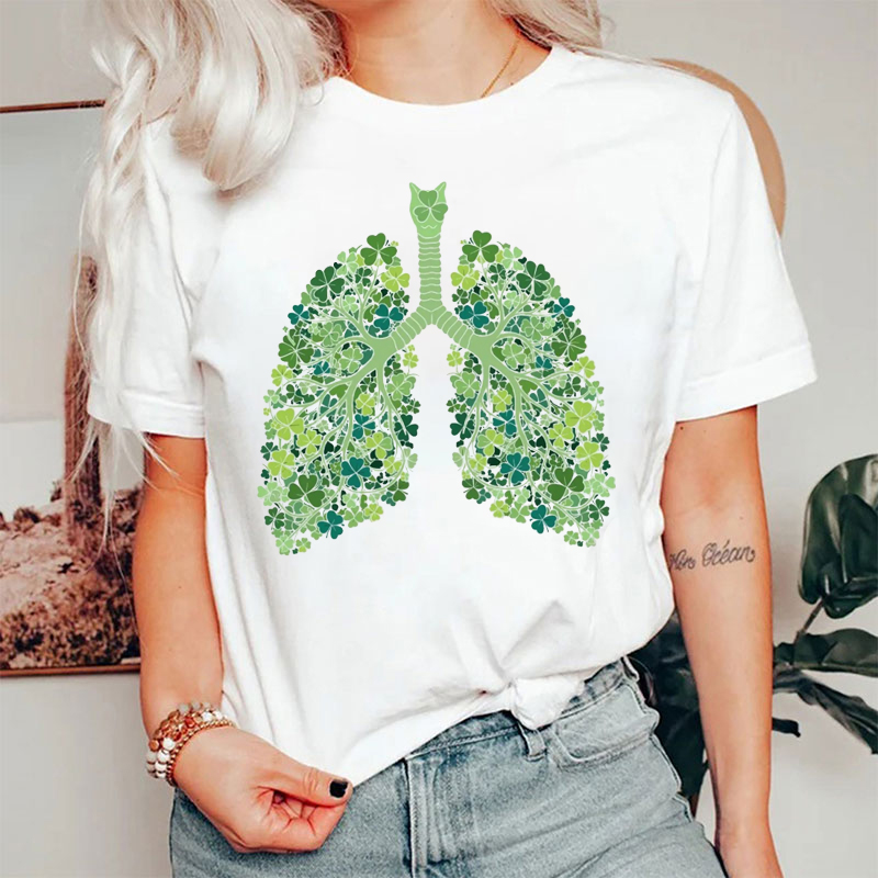 Shamrock Clover Lung Anatomy T-shirt