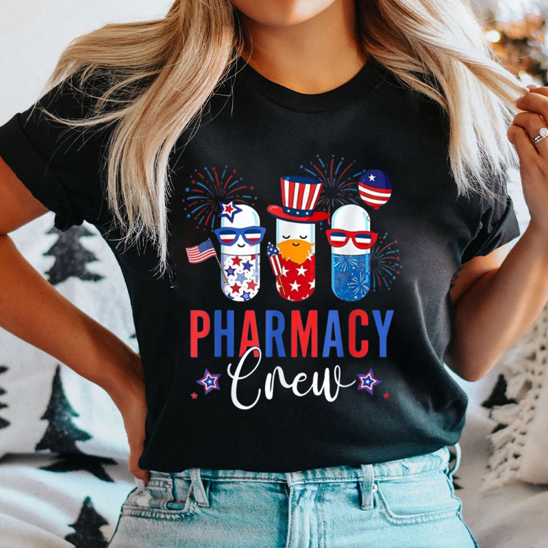Cute Pills American Patriotic Pharmacy Crew Nurse T-Shirt