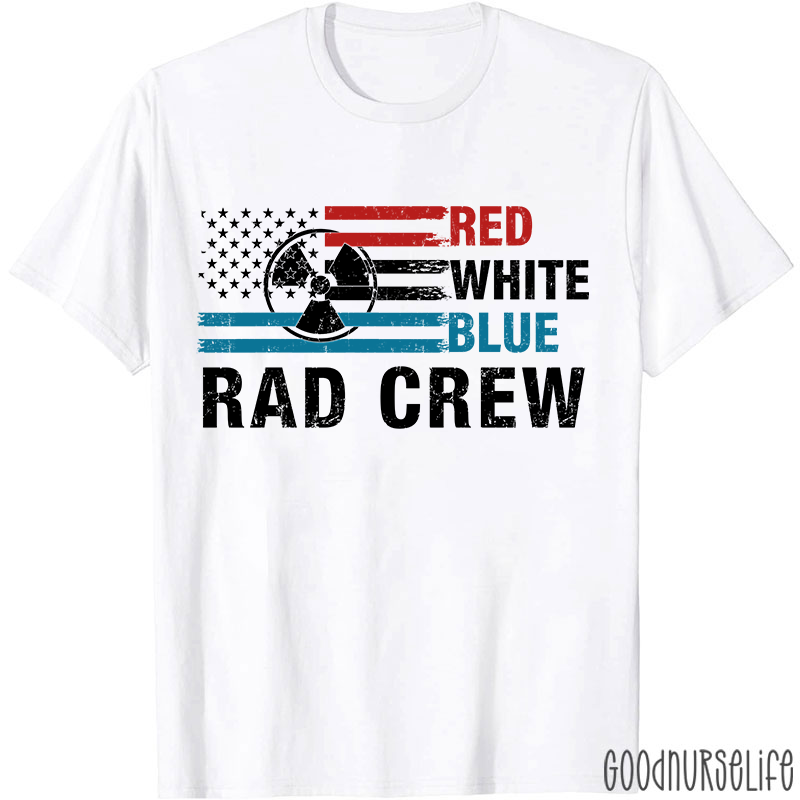 Red White Blue Rad Crew T-Shirt