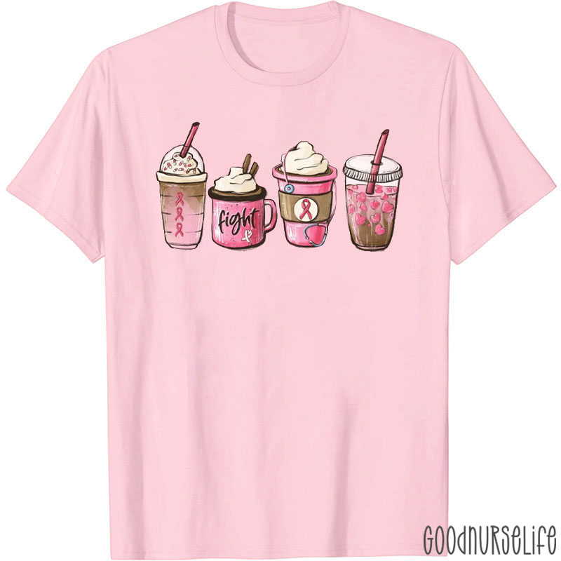 Breast Cancer Awareness Drinks Nurse T-Shirt