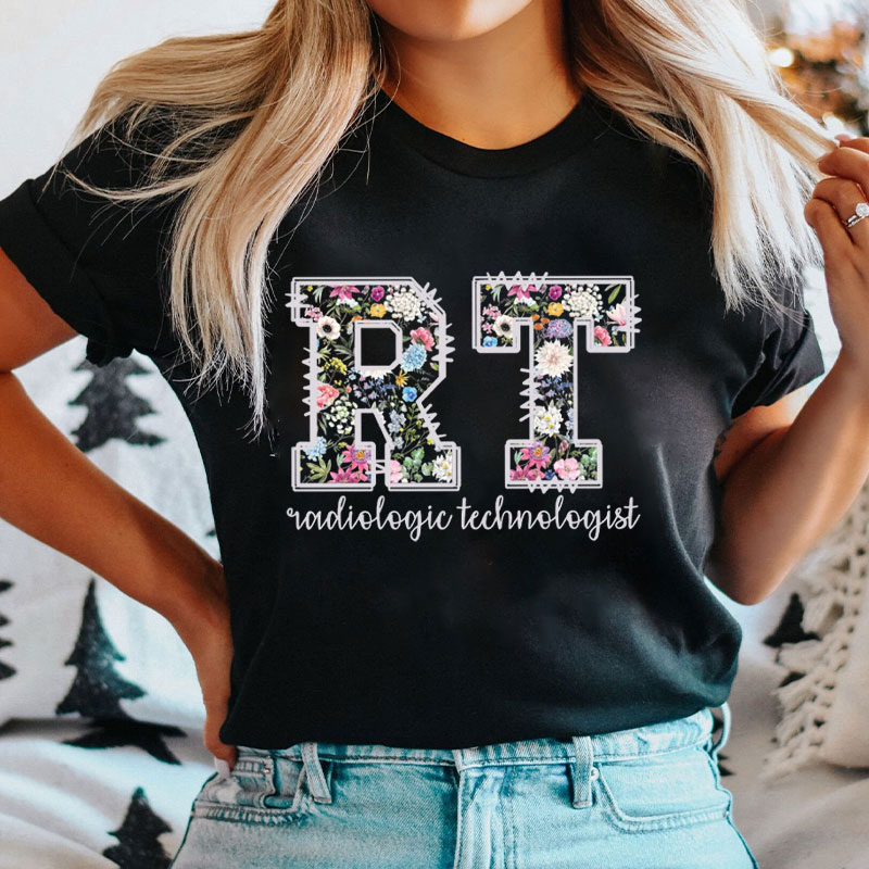 Floral Radiologic Technologist Nurse T-Shirt