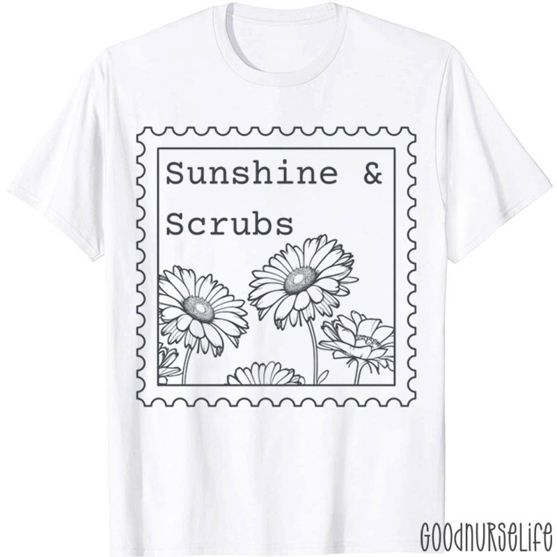 Floral Sunshine And Scrubs Registered Nurse T-Shirt