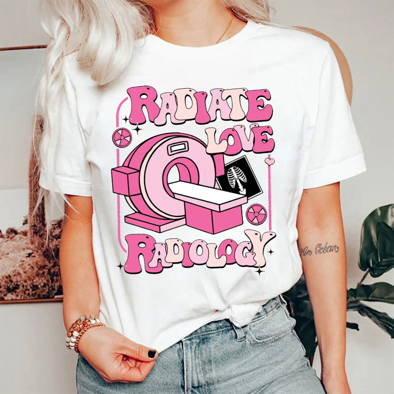 Radiate Love Valentine Radiology T-shirt