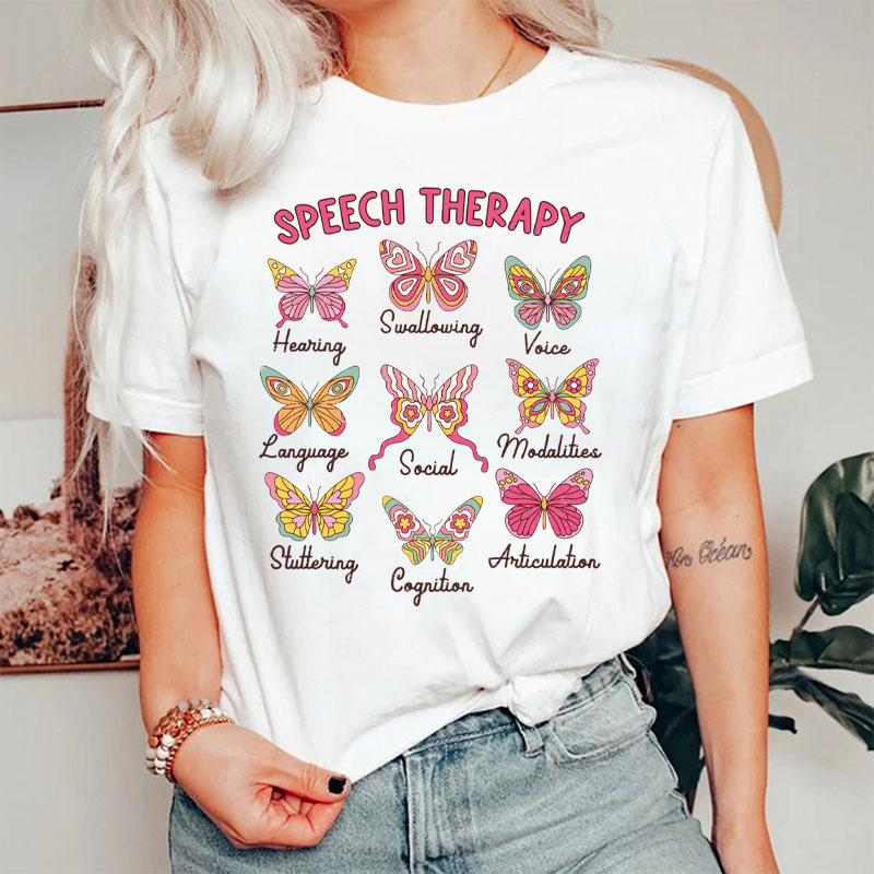 Speech Therapy Butterfly SLP T-Shirt