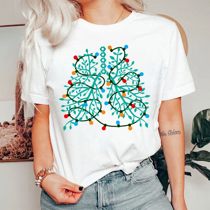 Lungs With Christmas Lights T-Shirt