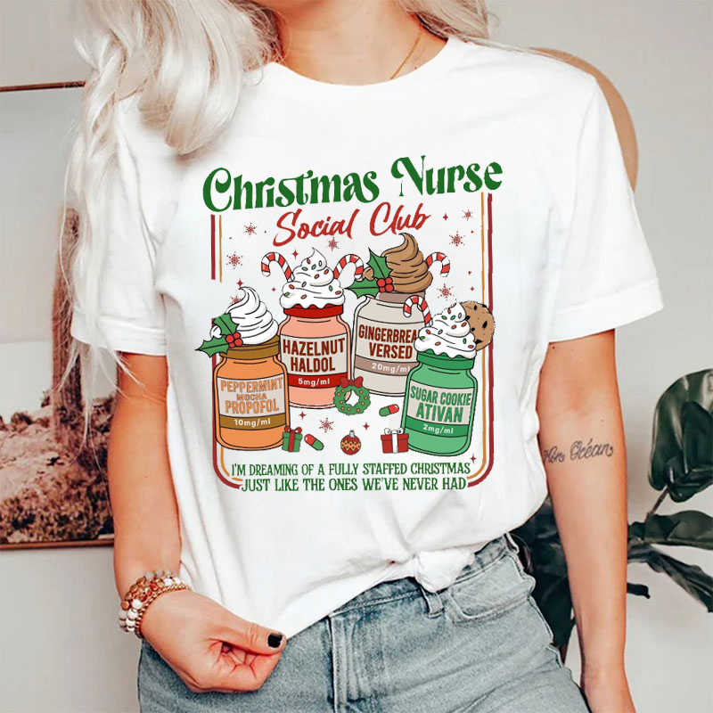 Christmas Nurse Social Club Pharmacist T-Shirt