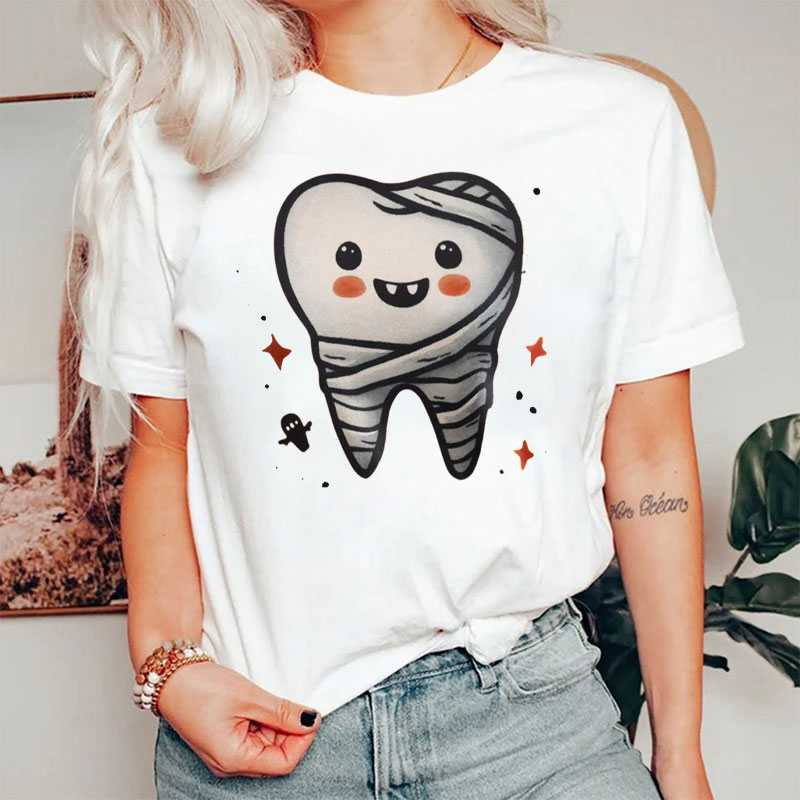 Cute Halloween Bandaged Teeth T-Shirt