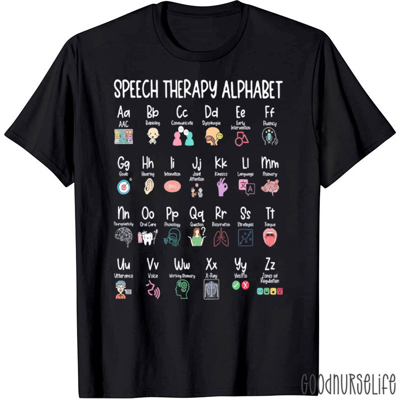 Speech Therapy Alphabet ABCs Speech Language Pathologist T-Shirt