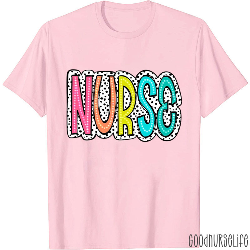 Colorful Leopard Print Nurse T-Shirt