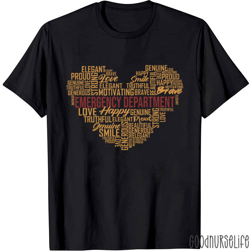 Emergency Department Heart Nurse T-Shirt