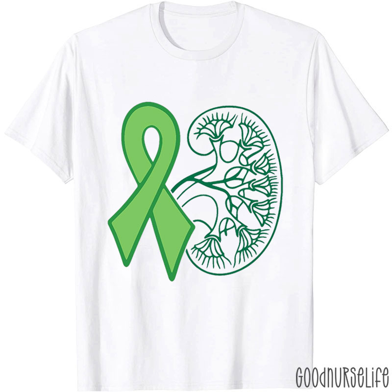 Green Ribbon Kidney Disease Awareness Nurse T-Shirt