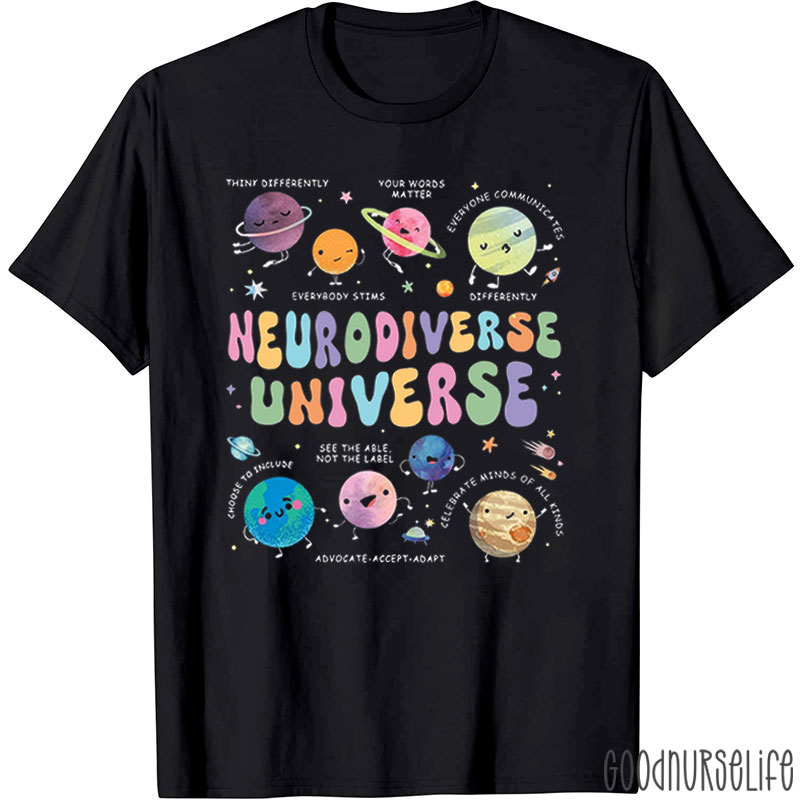 Neurodiverse Universe Autism Nurse T-Shirt