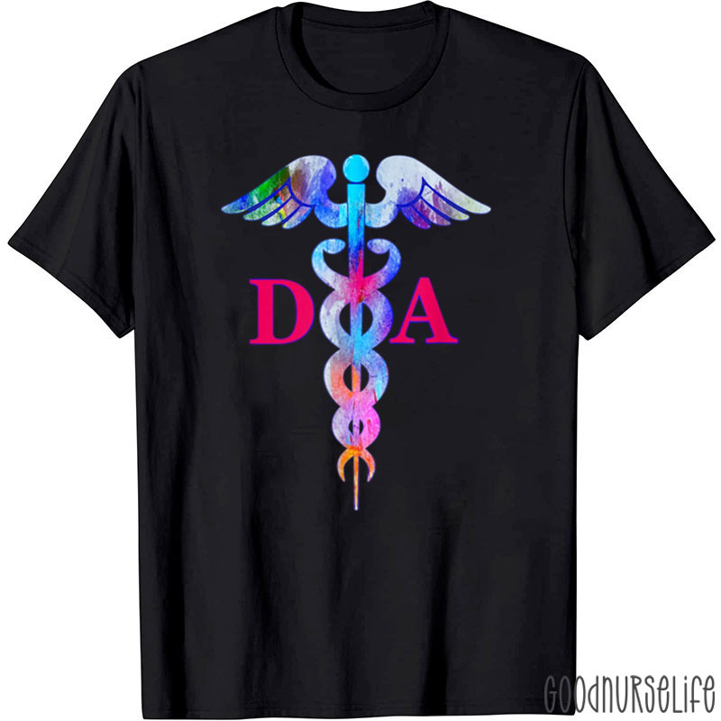 DA Dental Assistant Medical Caduceus Symbol T-Shirt