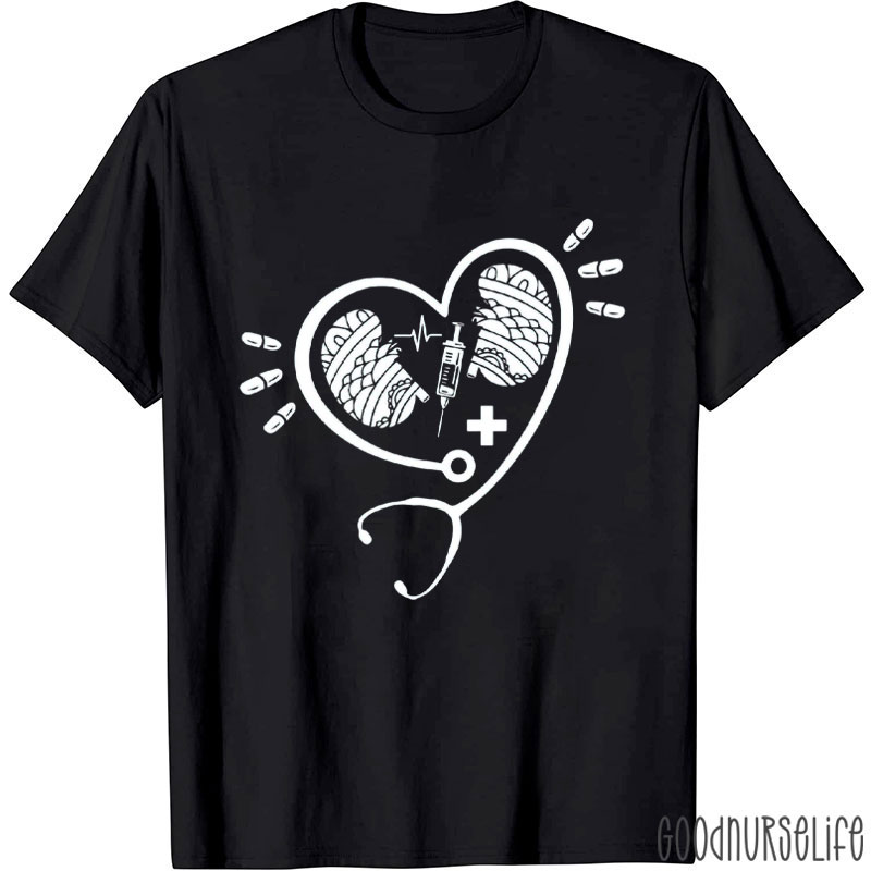 Dialysis Tech Kidney Stethoscope Heart Nurse T-Shirt