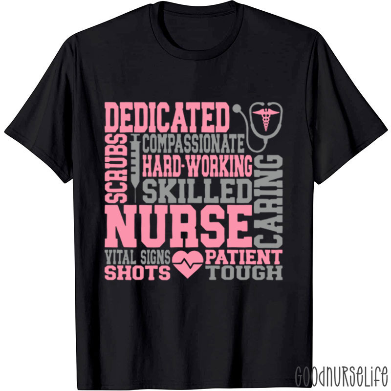Word Art Nursing School Nurse T-Shirt