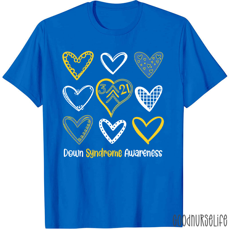 Down Syndrome Awareness Heart Nurse T-Shirt