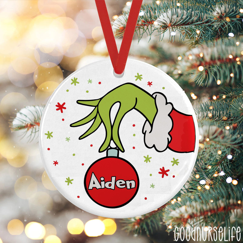Personalized Name Steal Your Christmas Nurse  Ceramic Christmas Ornament