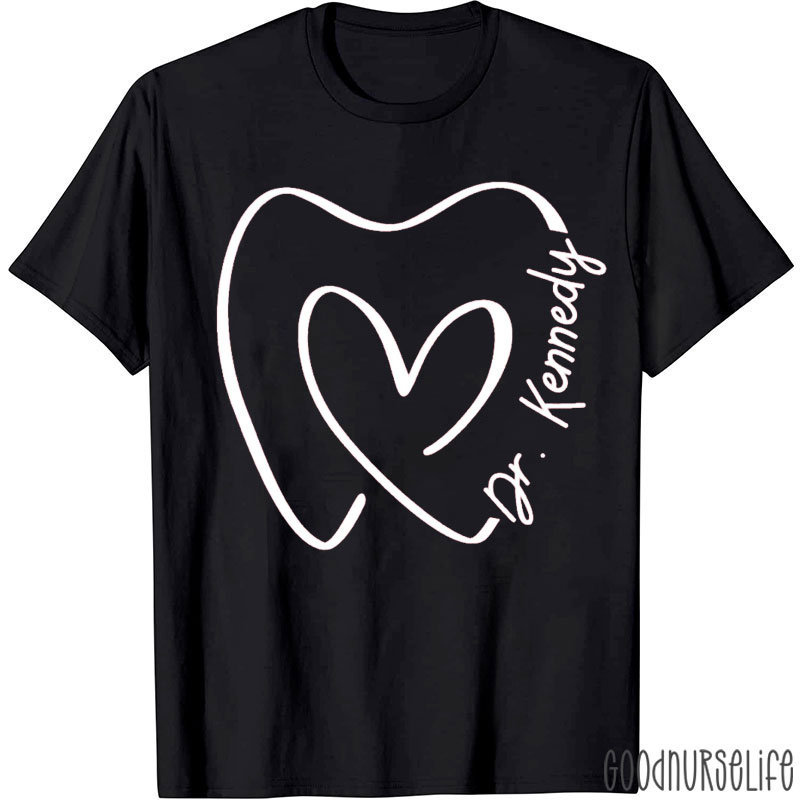 Personalized Love Heart Tooth Dental T-Shirt