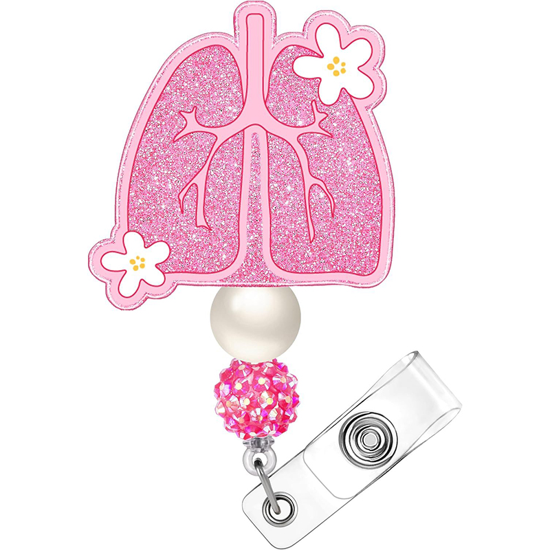 Flower Lung Nurse Badge Reel
