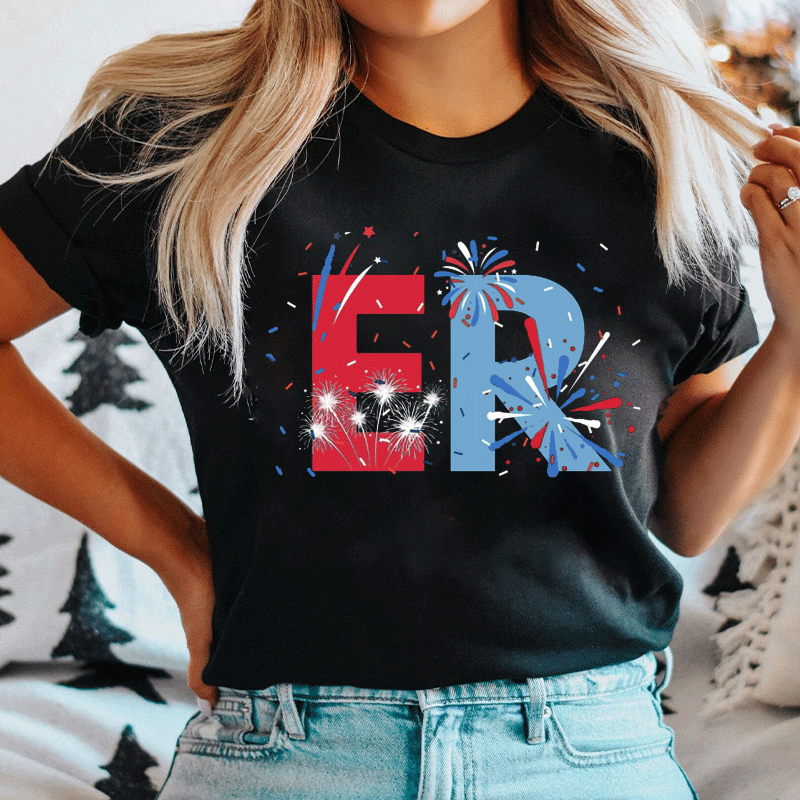Personalized 4th Day Of July Firework Nurse T-Shirt