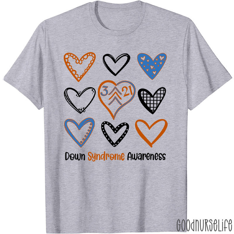 Down Syndrome Awareness Heart Nurse T-Shirt