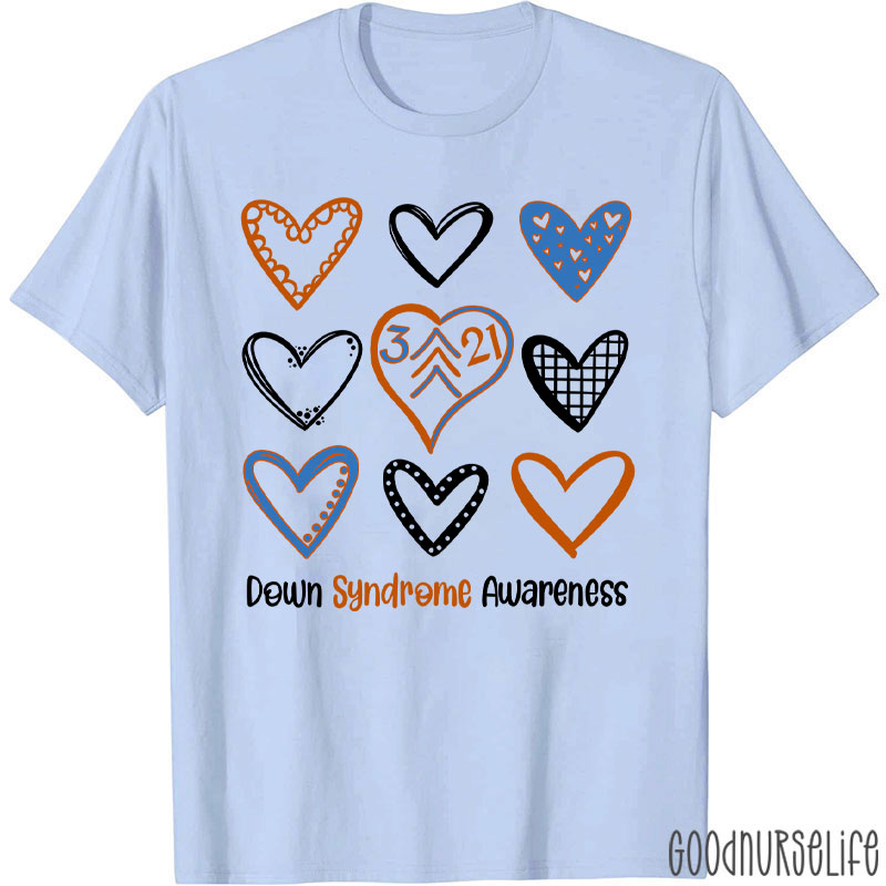 Down Syndrome Awareness Heart Nurse T-Shirt