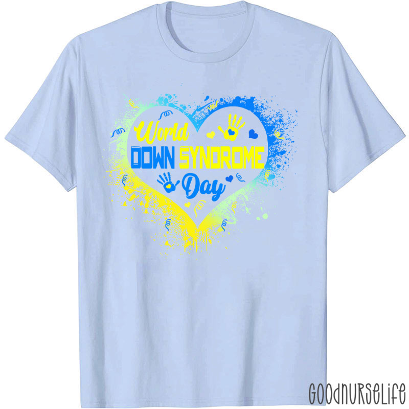 Heart Down Syndrome Day Nurse T-Shirt