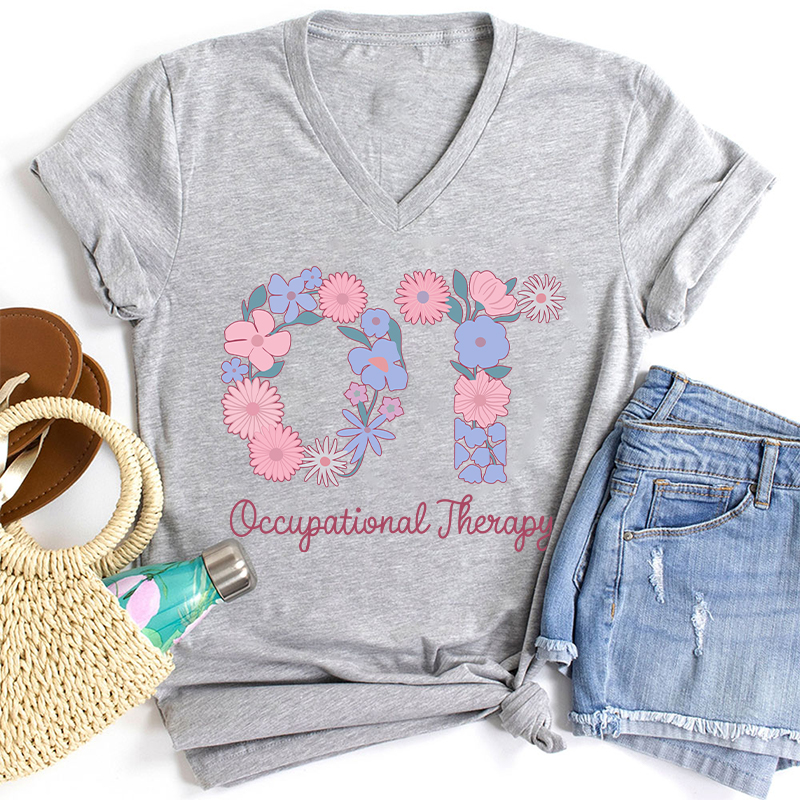 Occupational Therapy OT Female V-Neck T-Shirt