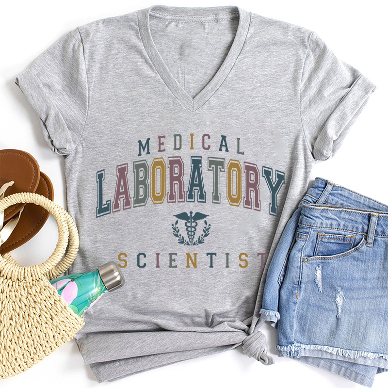 Medical Laboratory Scientist Female V-Neck T-Shirt
