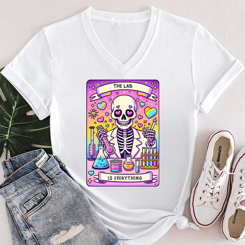 Tarot Card The Lab Is Everything Female V-Neck T-Shirt