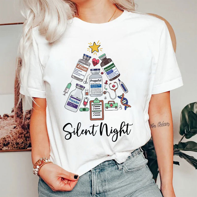 Medical Christmas Tree Nurse T-shirt