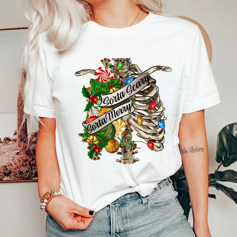Sorta Scary Sorta Merry Christmas Nurse T-shirt