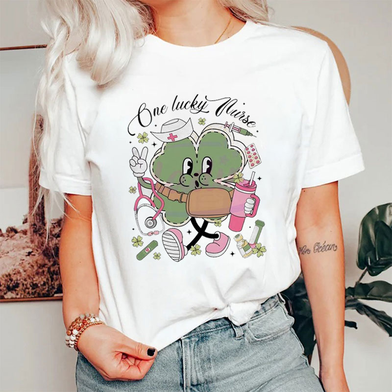 Four Leaf Clover One Lucky Nurse T-Shirt