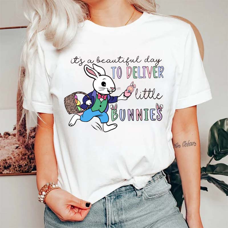 It's A Beautiful Day To Deliver Little Bunnies Nurse T-Shirt