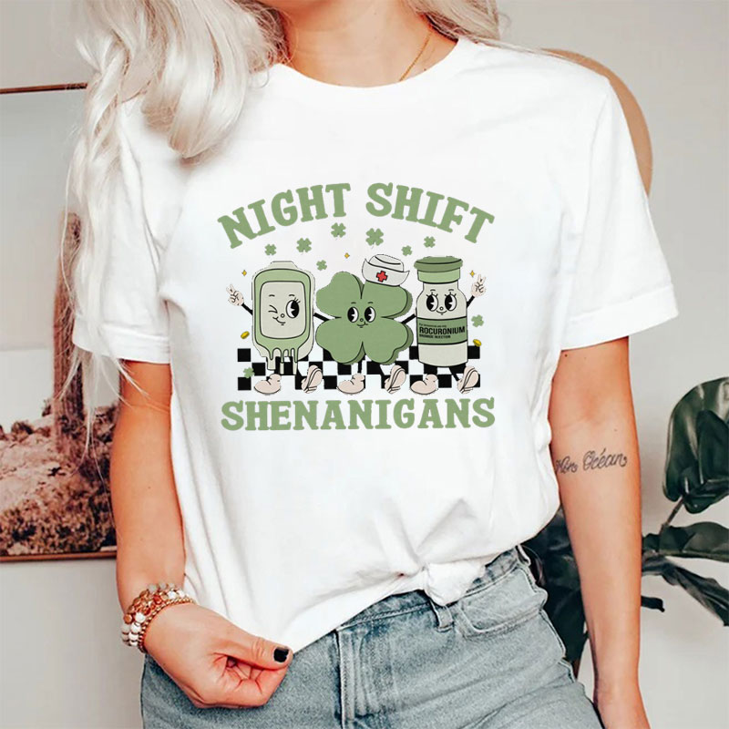 Night Shift Shenanigans Nurse T-Shirt
