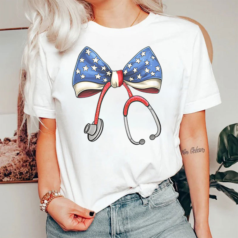 Coquette Nurse Stethoscope Bow Nurse T-Shirt