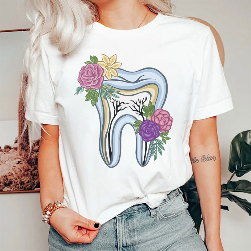 Healthy Tooth Dental Flora Of The Mouth T-Shirt