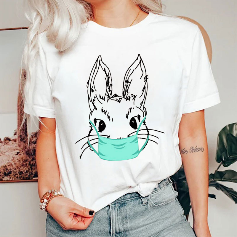 Rabbit Wearing A Mask Nurse T-Shirt