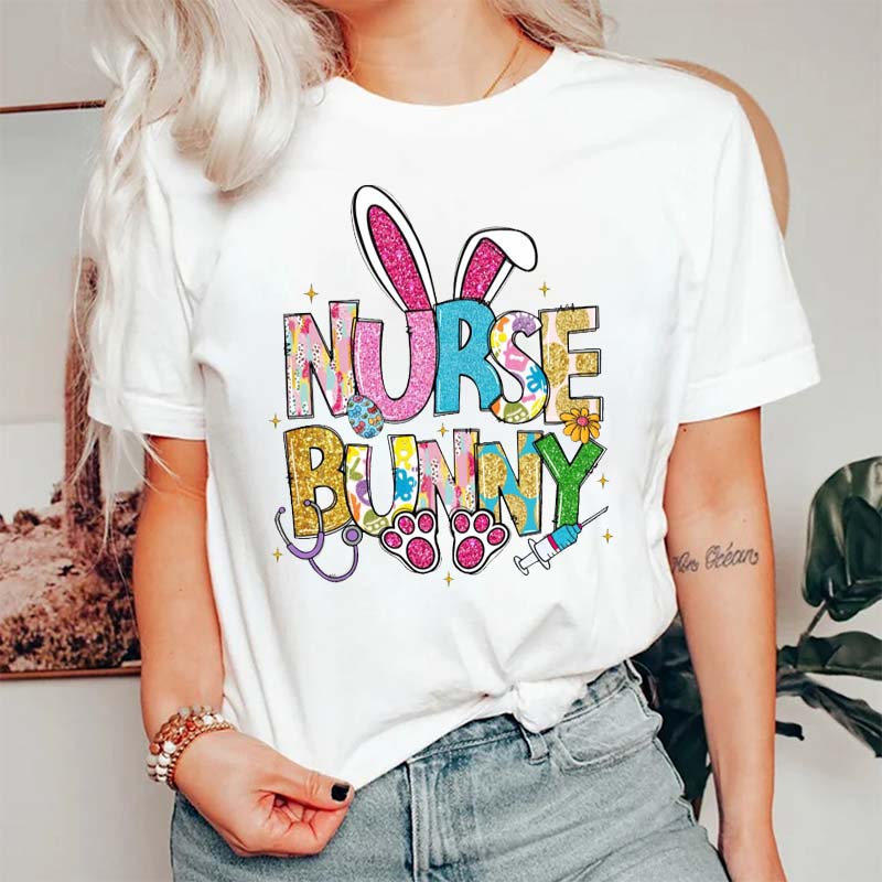 Glitter Bunny Nurse T-Shirt