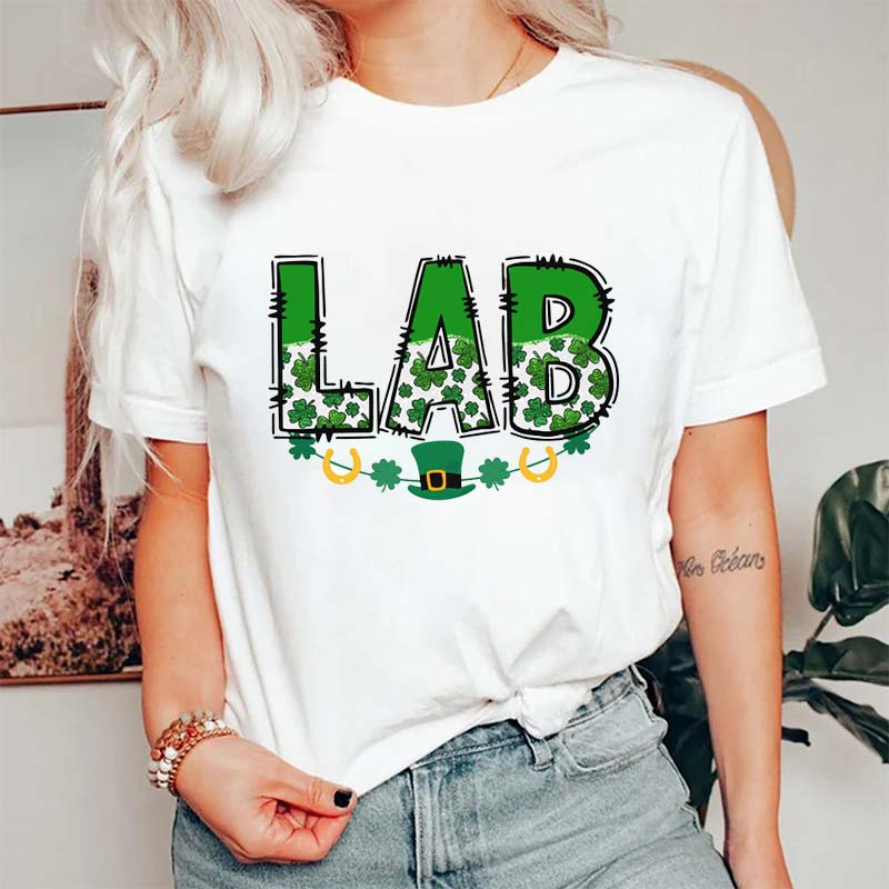 Lab Tech St. Patty's Day Lucky Science Nurse T-Shirt