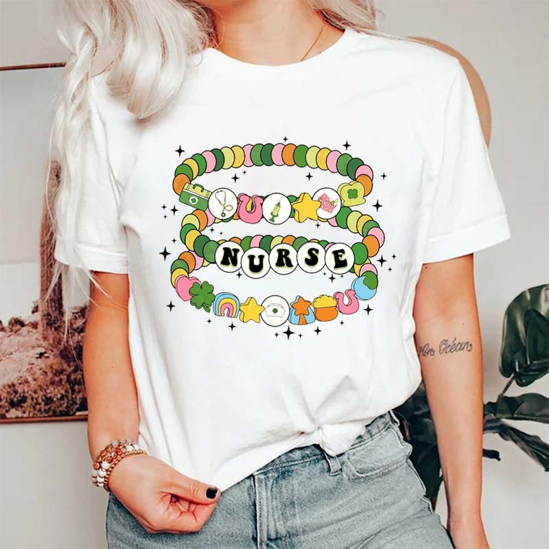 Saint Patrick Friendship Bracelet Nurse T-Shirt
