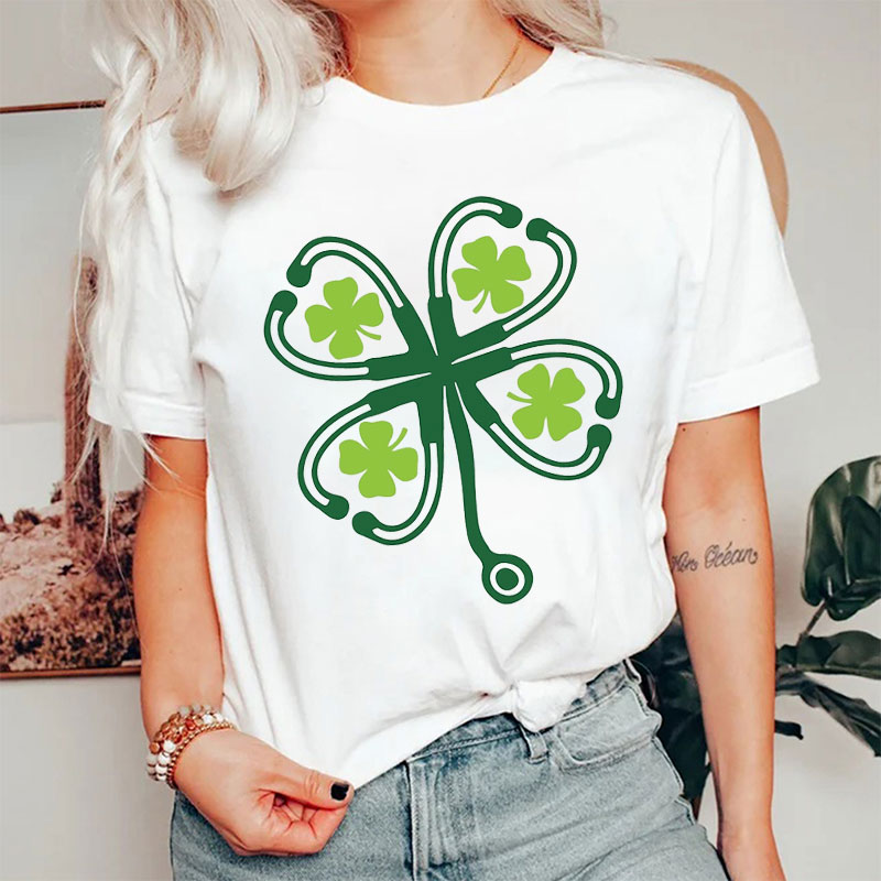 Saint Patrick's Day Four Leaf Clover Dental T-Shirt