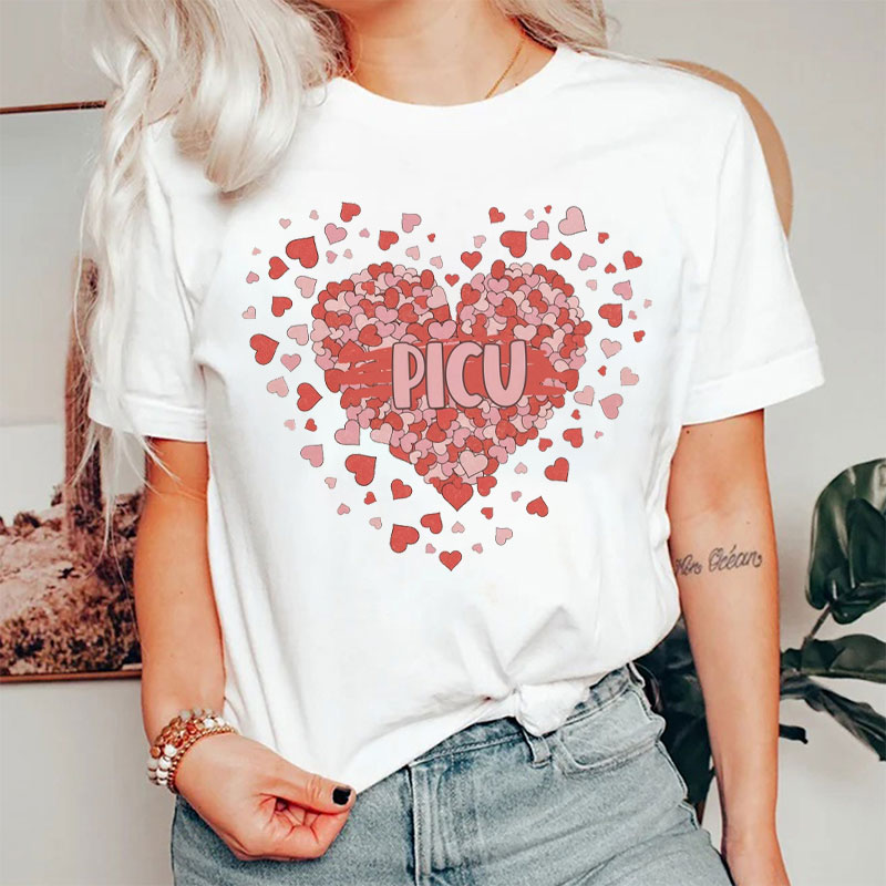 Personalized Splash Heart Department Nurse T-Shirt