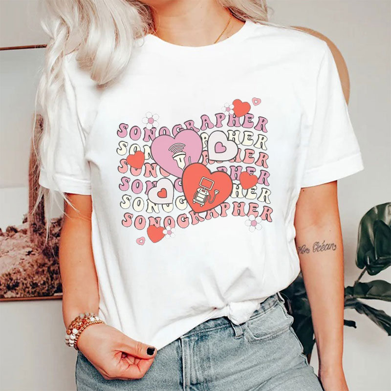 Sonographer Valentine Nurse T-Shirt