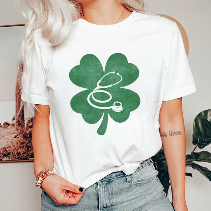Clover Stethoscope Nurse T-Shirt