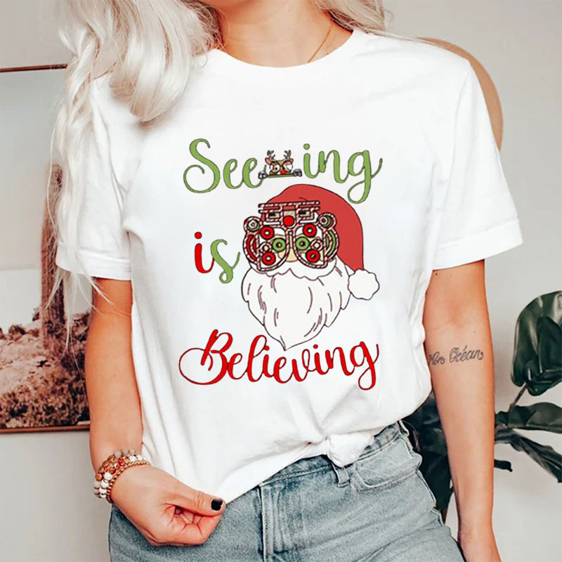 Seeing Is Believing Christmas Nurse T-shirt