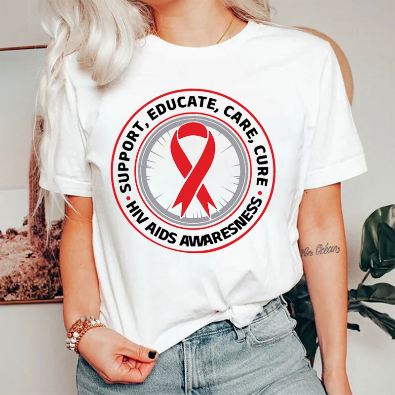 Support Educate Care Cure Nurse T-shirt