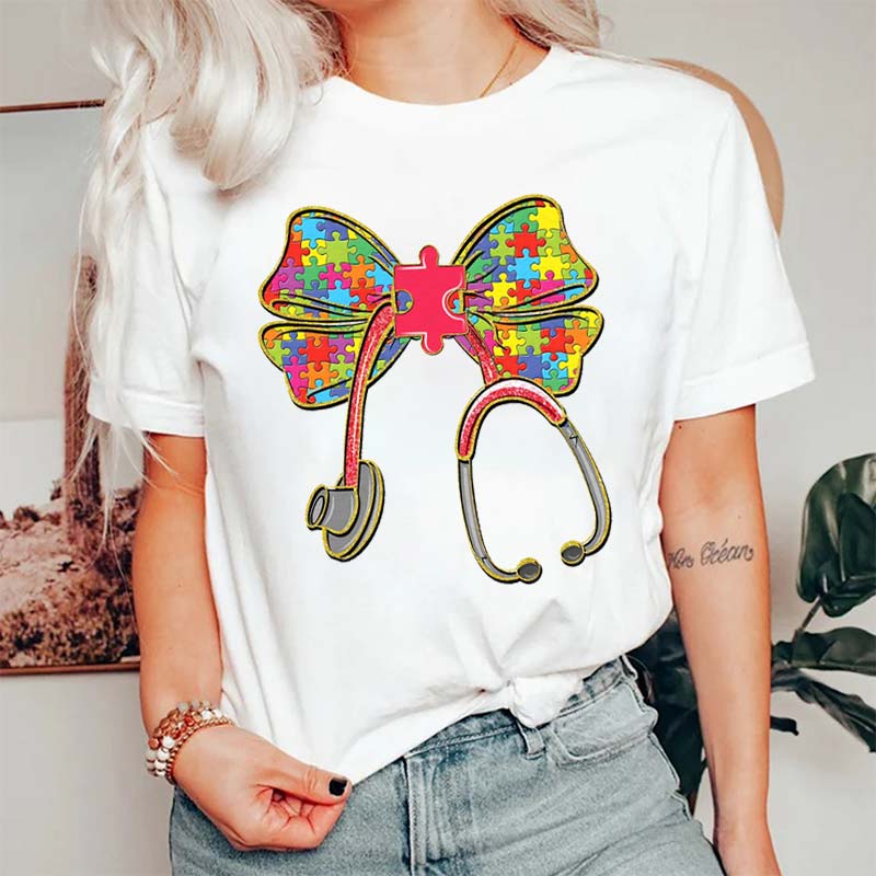 Autism Awareness Coquette Nurse T-Shirt